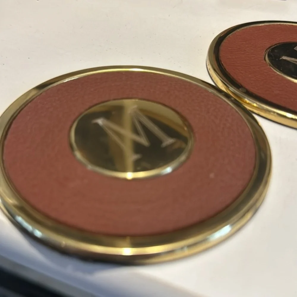 Coaster‎ Solid Brass & Leather Made in Spain Monogrammed M